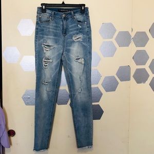 Light wash high rise jeans
